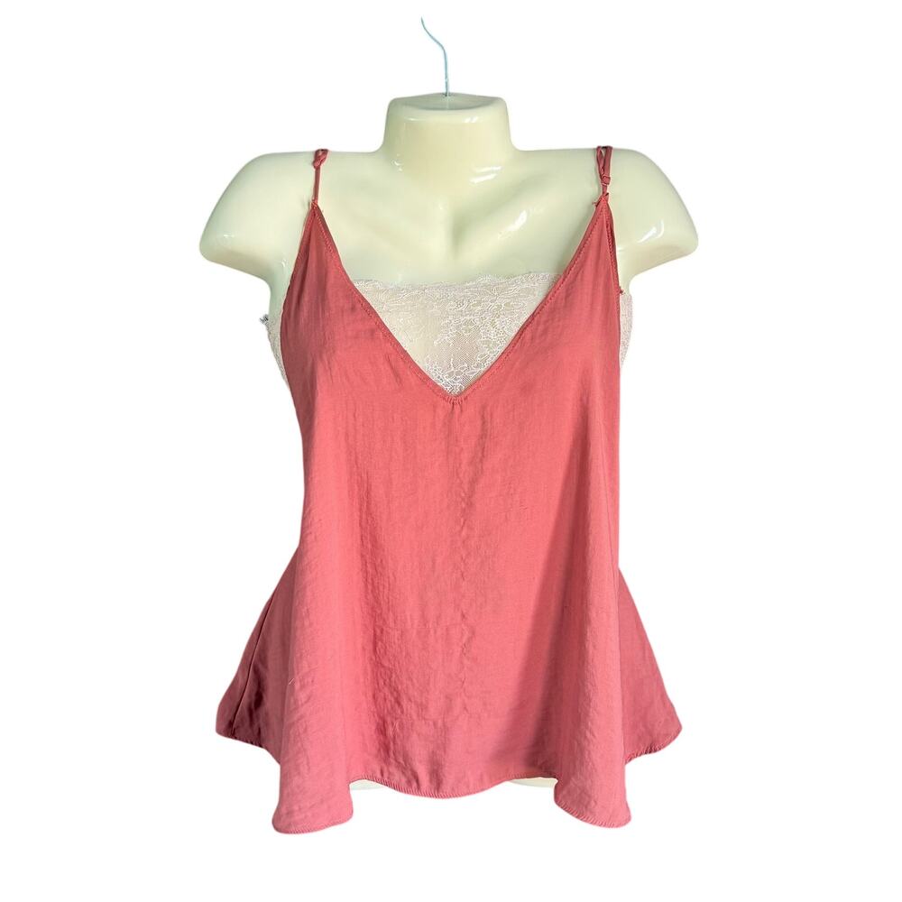 Free People Small Coral Lace Cami Tank Top